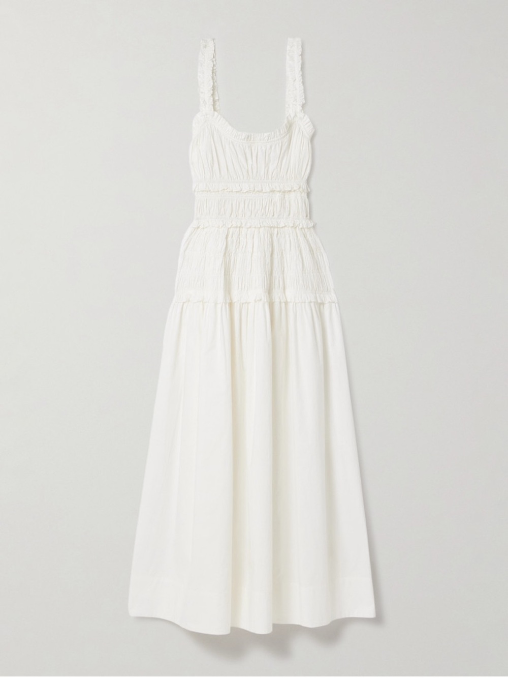 Doen Marianne Shirred Organic Poplin Dress XL